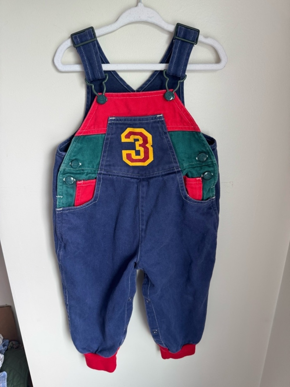 Vintage Color Block Overalls Size 24M